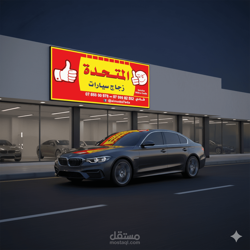 إنتاج فيديو ترويجي إبداعي (Storytelling Ad) لمركز صيانة زجاج السيارات