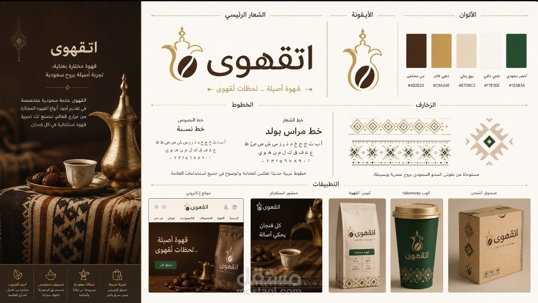 تصميم هوية بصرية لبراند سعودي لبيع البن