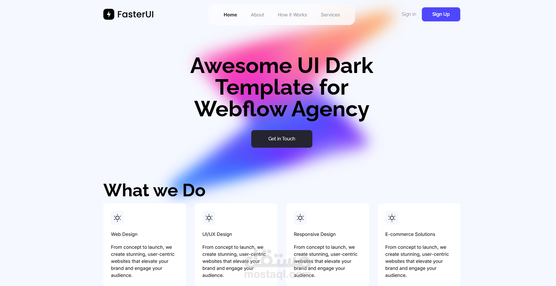 صفحة هبوط عصرية: تفاعلية، سريعة، ومبنية بأحدث التقنيات React.js + Three.js + Tailwind CSS