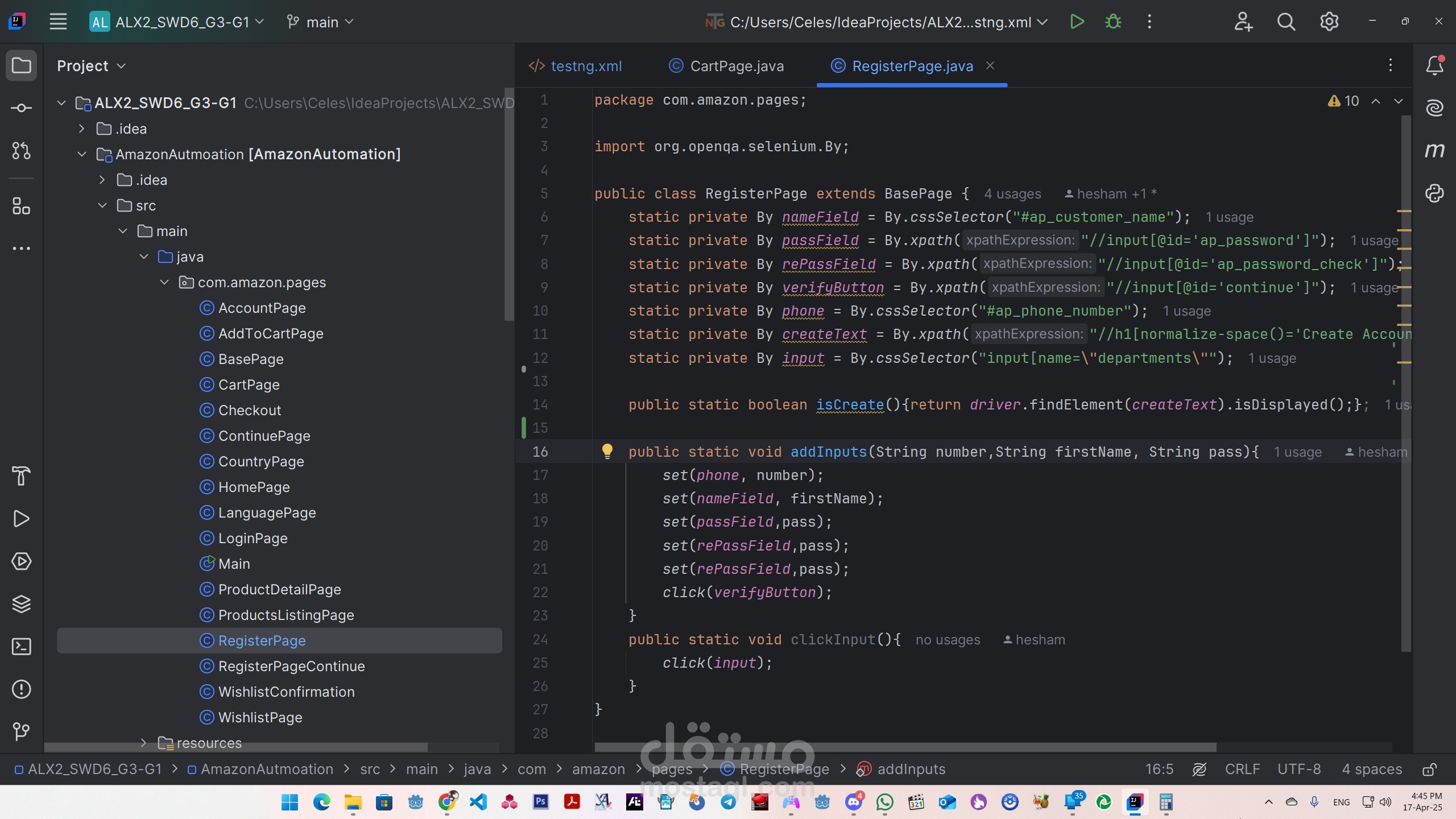 Amazon Website Automation Testing
