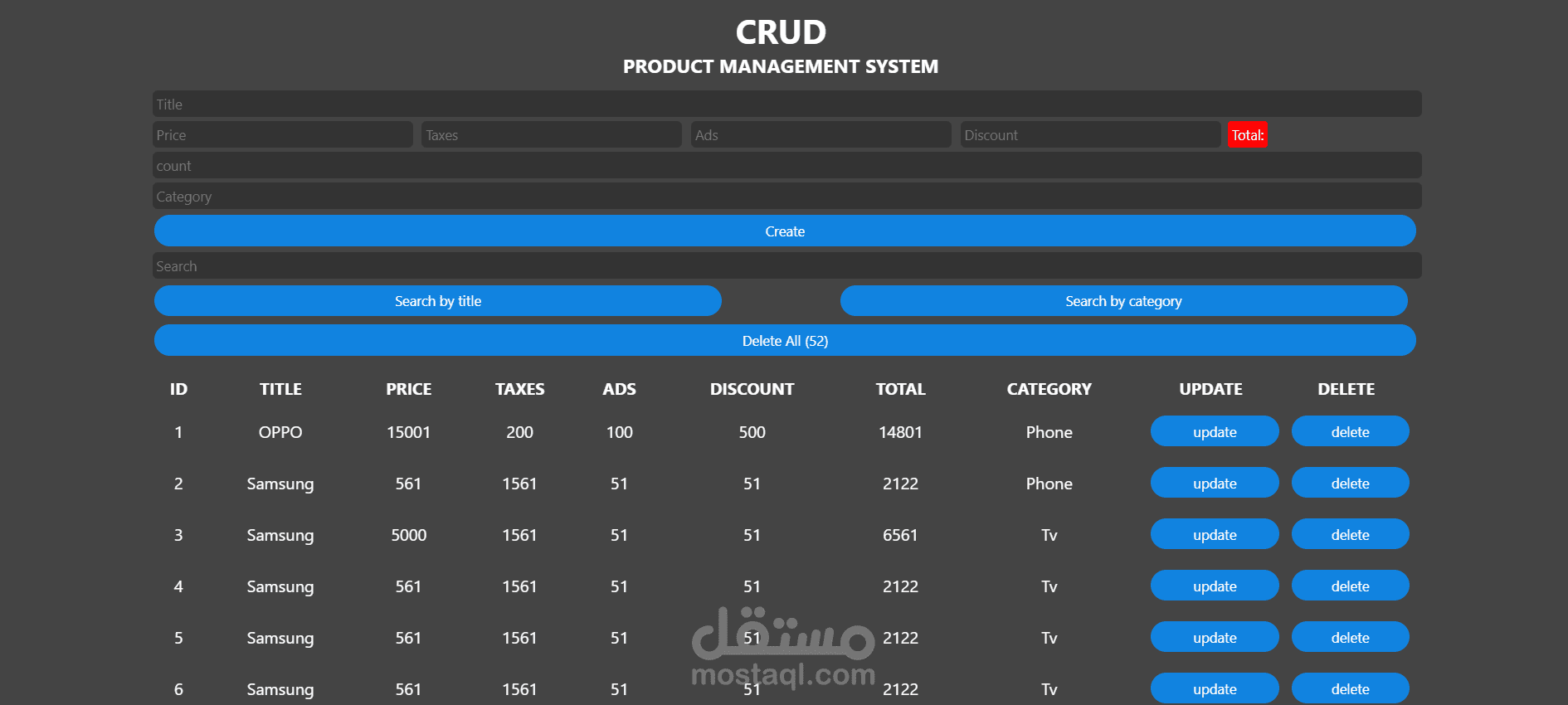 Product Management CRUD Application