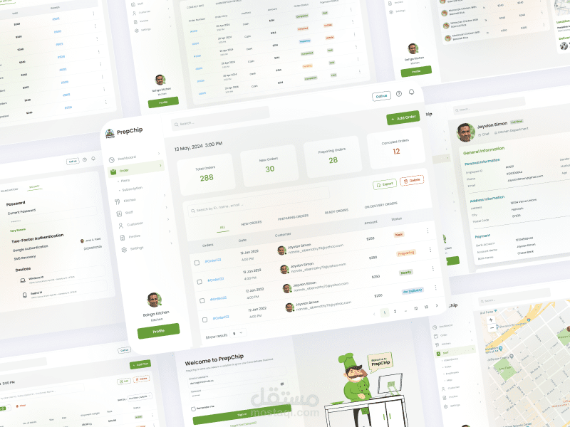 نظام تحضير الوجبات SaaS