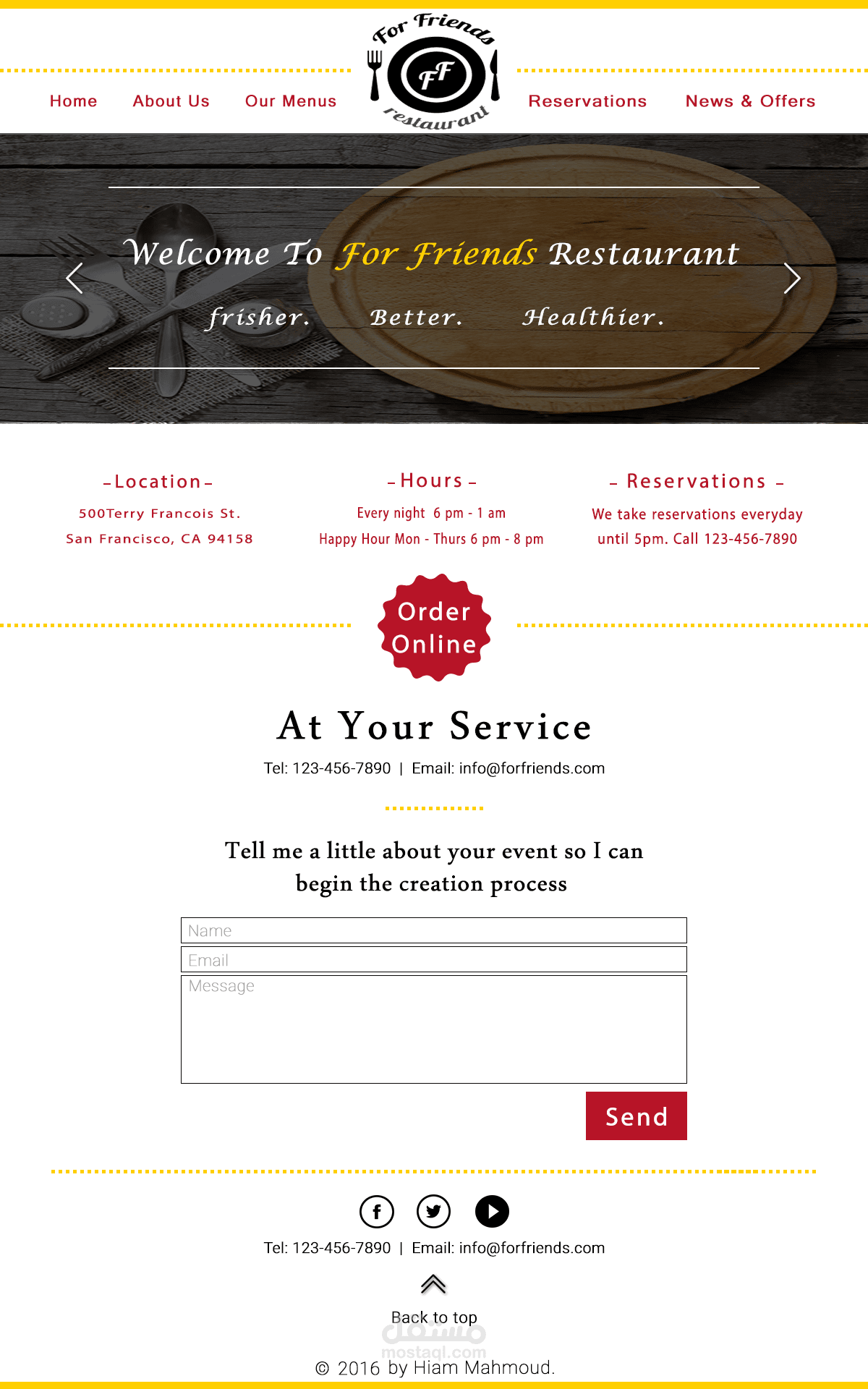 Restaurant Web Page