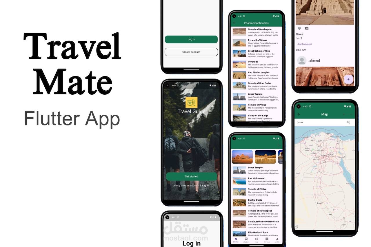 تطبيق TravelMate هو رفيقك المثالي في كل رحلة باستخدام Flutter