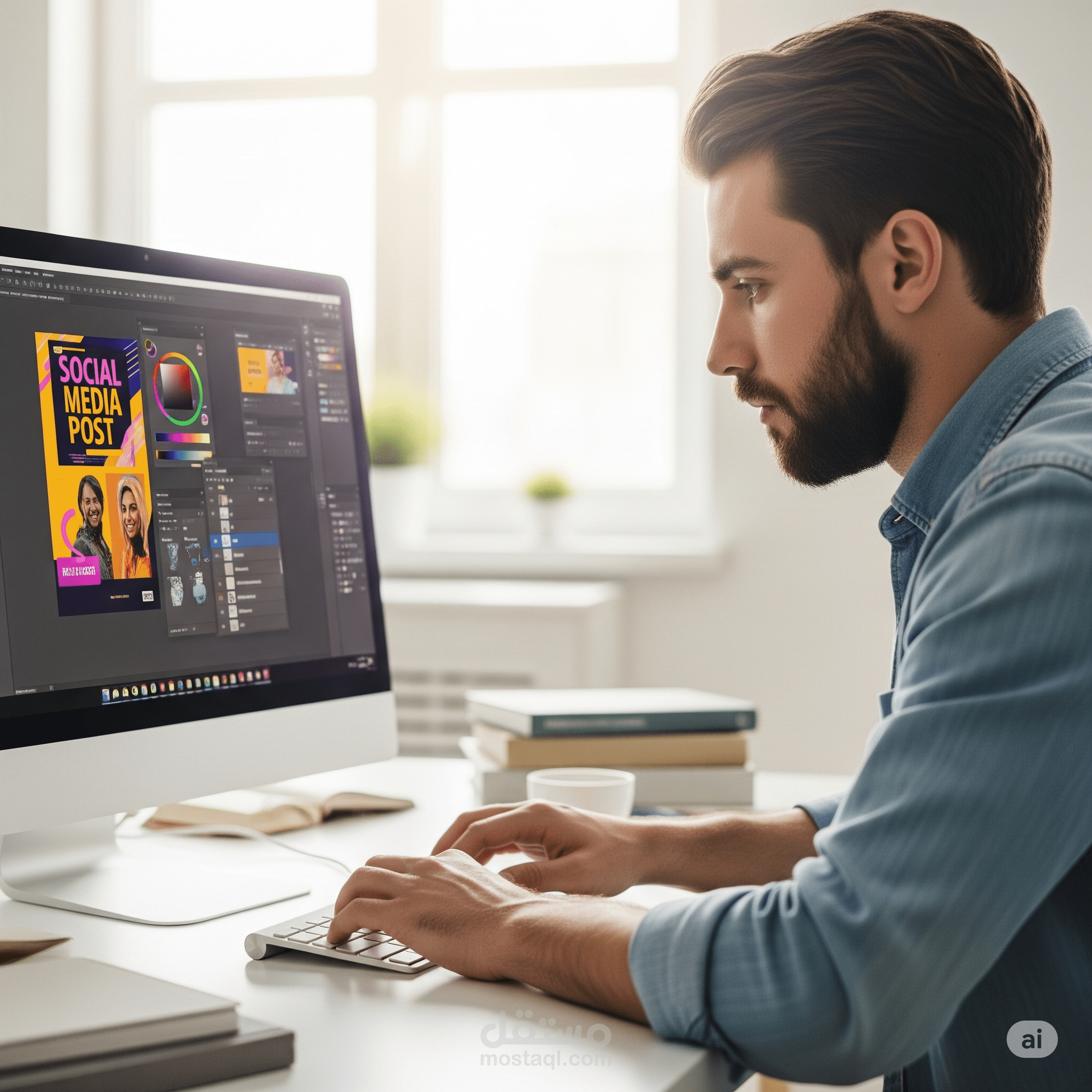تصميم منشورات وإعلانات سوشيال ميديا وغيرها
