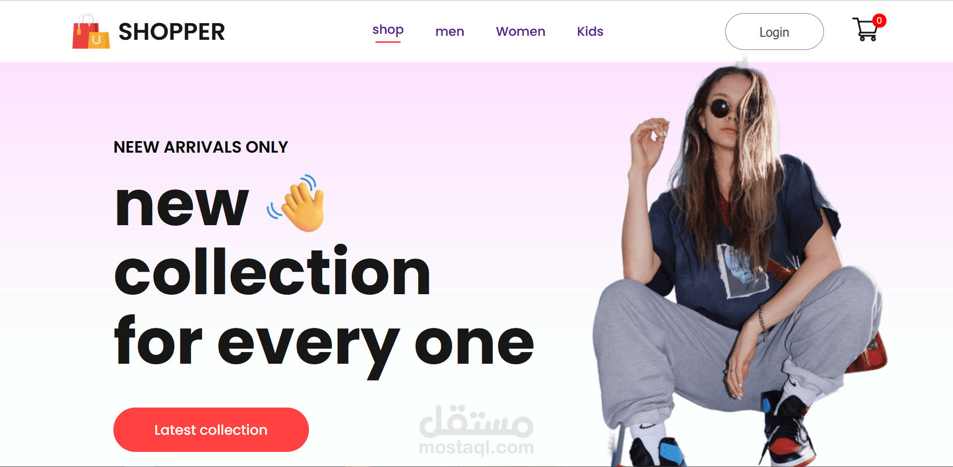 متجر ملابس إلكتروني احترافي (Shopper Clothes) باستخدام React.js