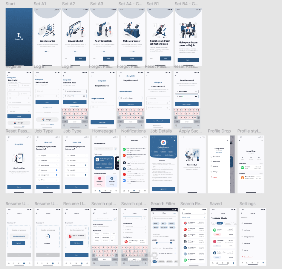 تصميم ui/ux لابلكيشن توظيف