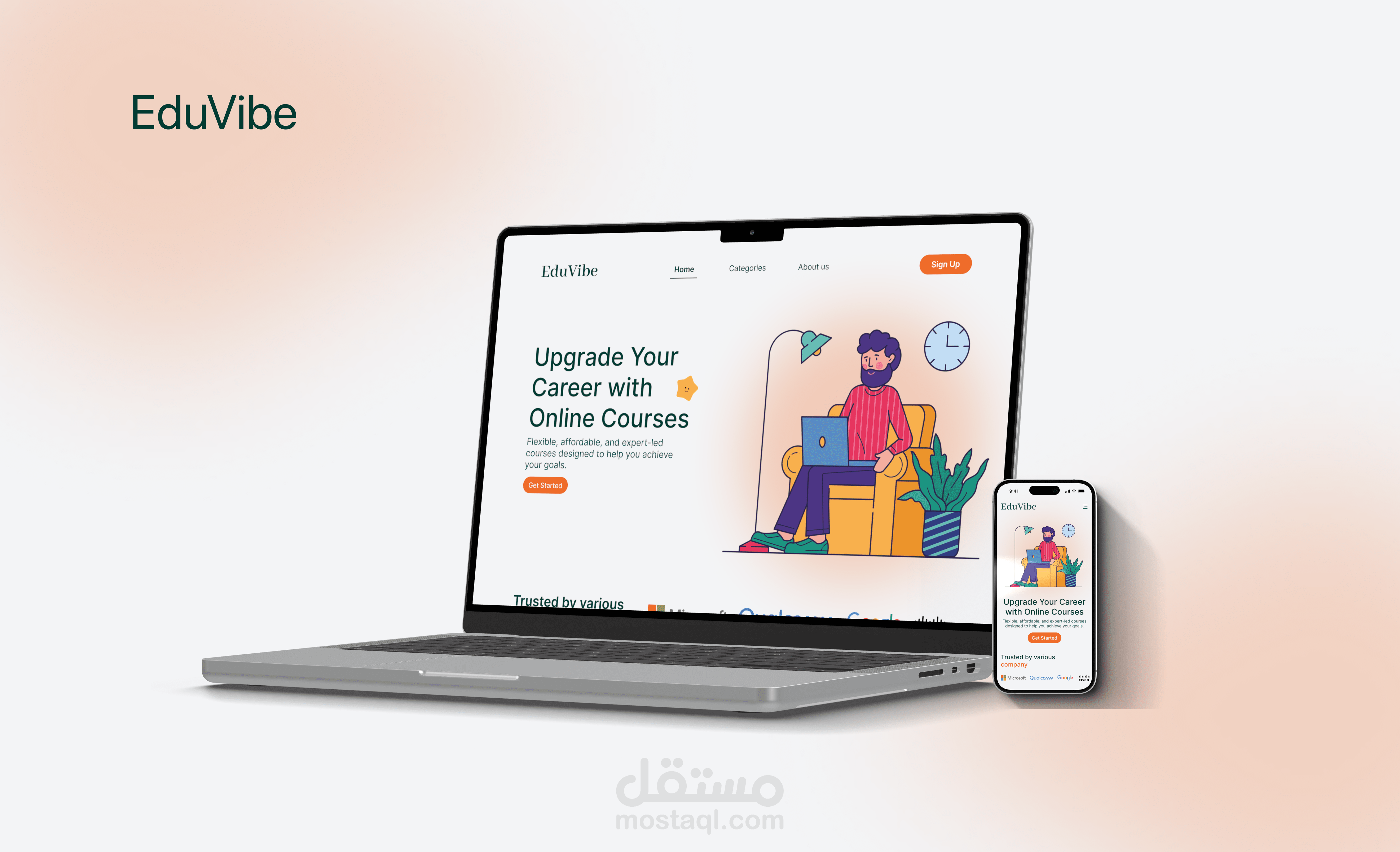 Responsive Landing Page Design for E-Learning Platform