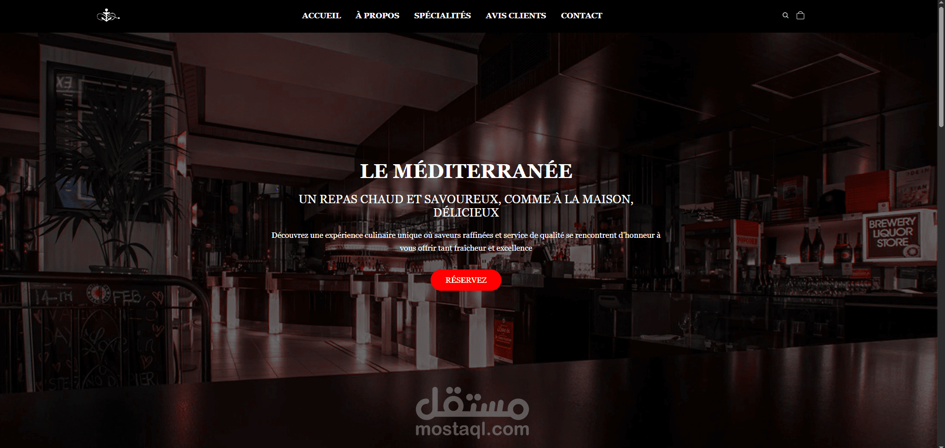 LE MÉDITERRANÉE (موقع إلكتروني متكامل للمطعم)