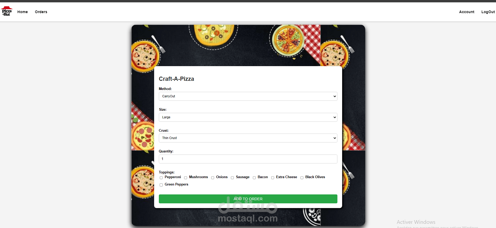 موقع ويب كامل الخدمات لمطعم بيتزا  Full Stack Pizza Restaurant Website ( React.js , Node.js , Express.js)