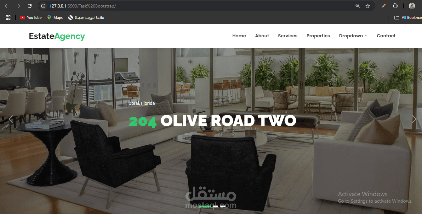 عباره عن موقع الكتروني لوكاله عقارات