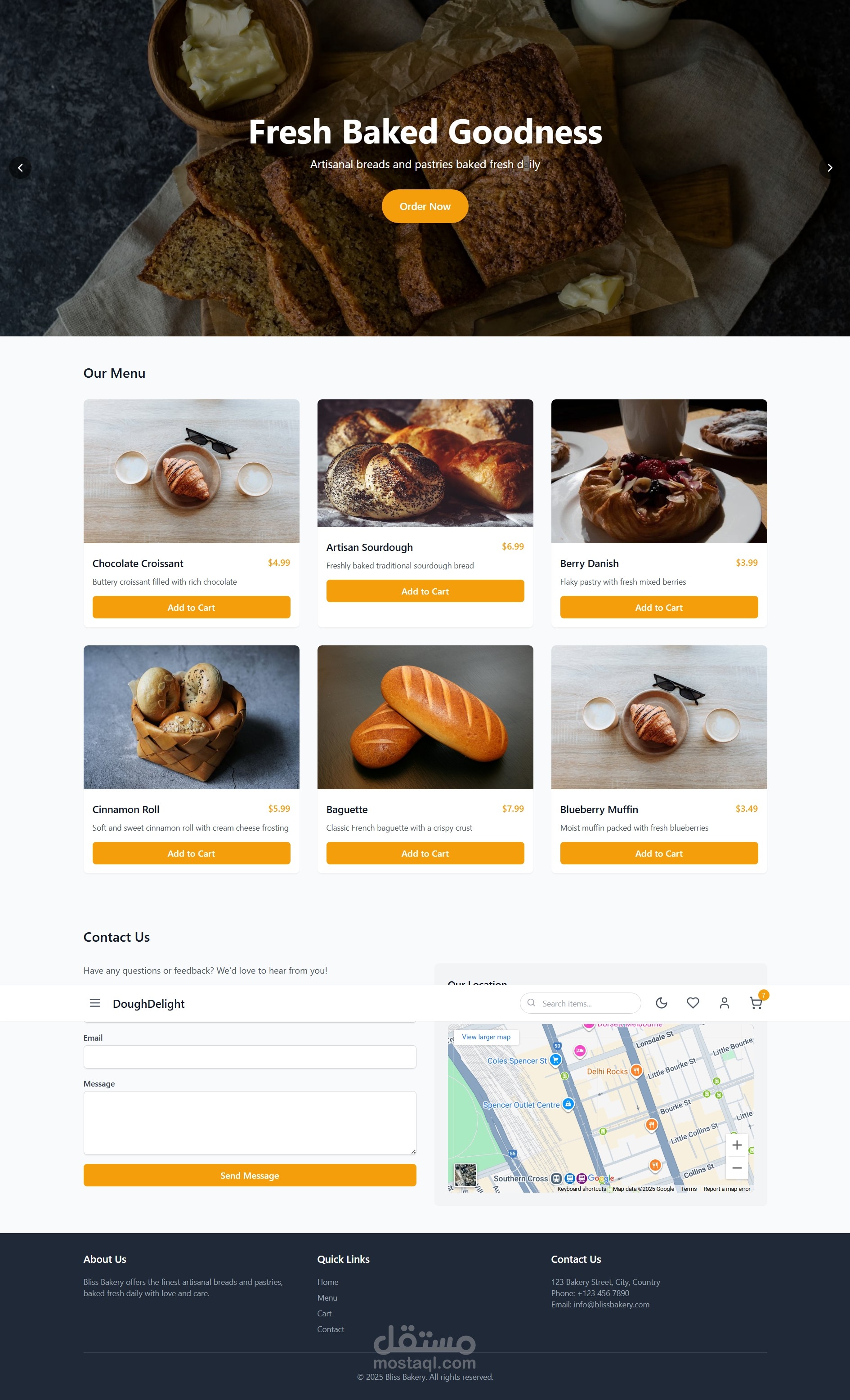 Bliss Bakery Landing Page