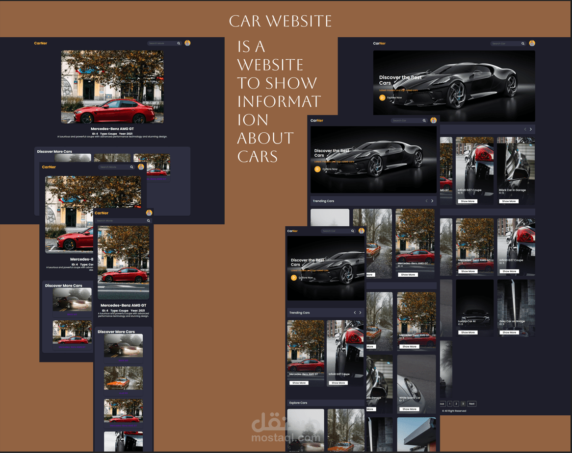 تصميم وتطوير موقع إلكتروني لعرض معلومات عن السيارات - CarNer