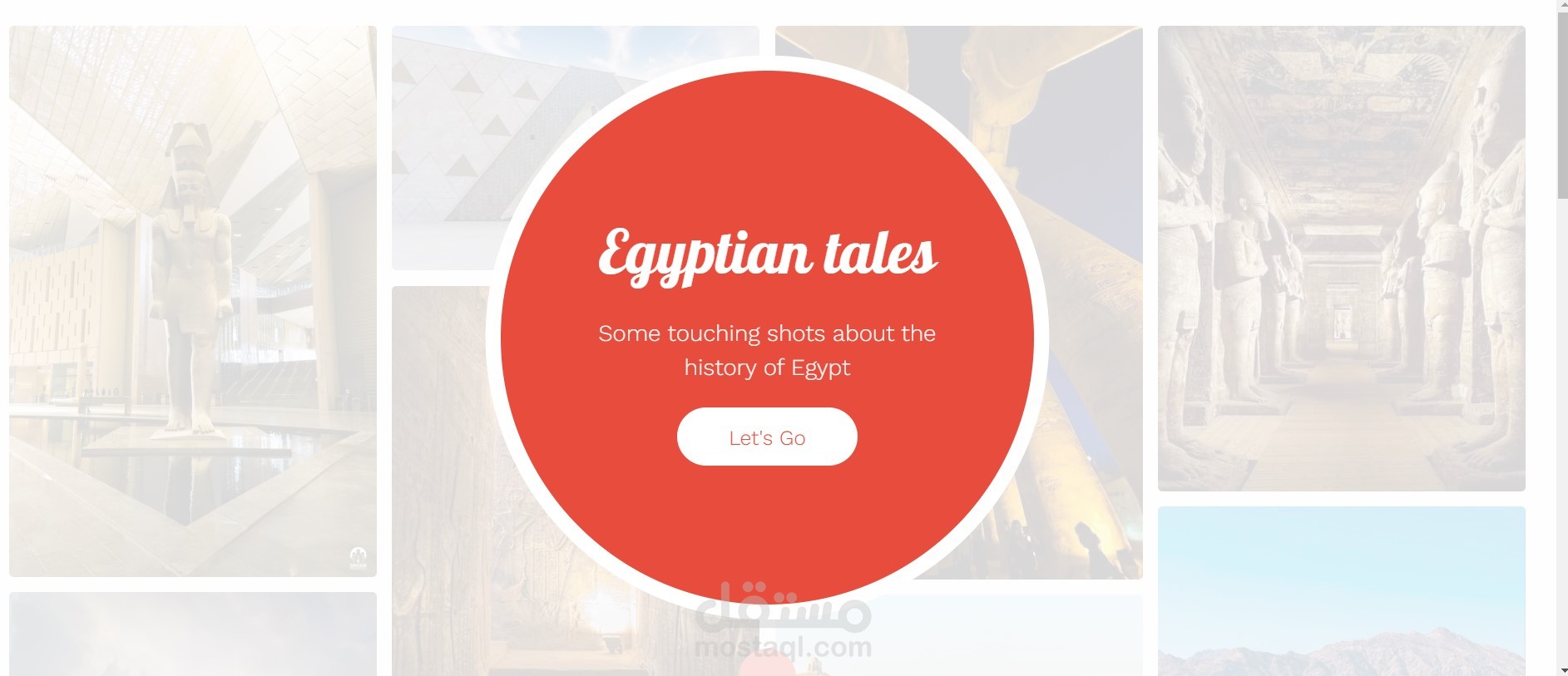 صفحه هبوط لعرض اعمال مصور  لقطات حيه