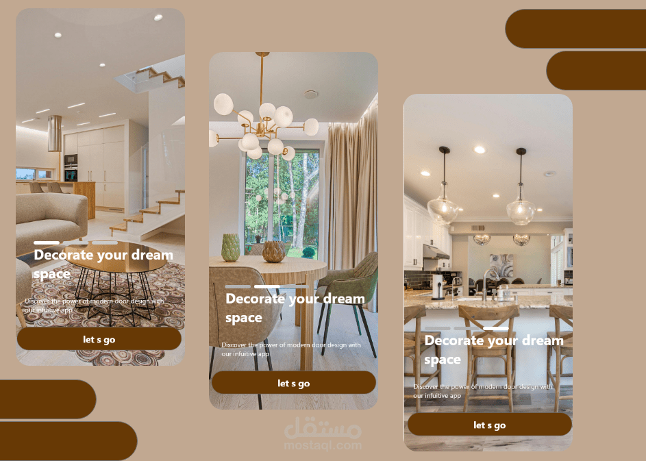 تصميم واجهة تطبيق أنيق لديكور المنازل