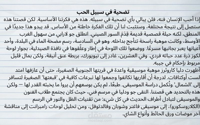 ترجمة أدبية متخصصة  A Service of Love من الانجليزية للعربية