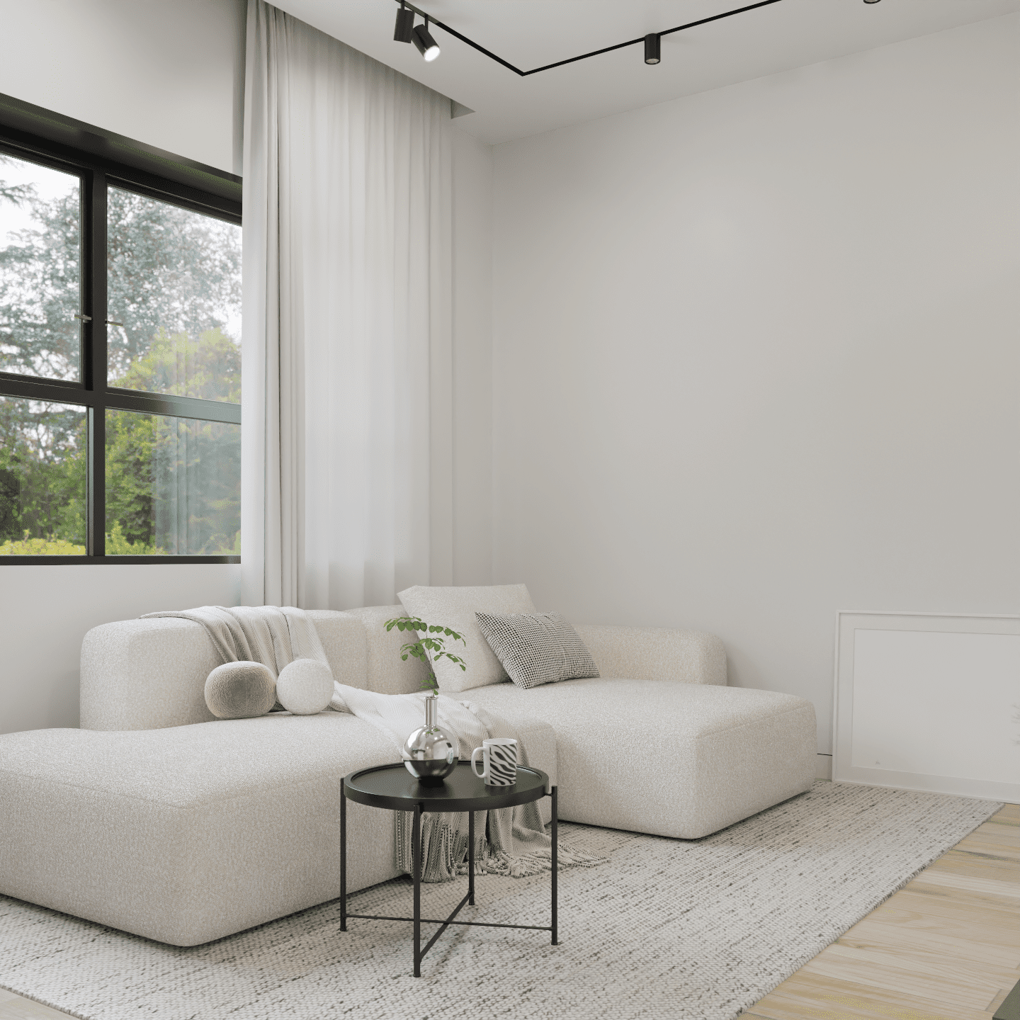 تصميم داخلي بسيط وعصري لشقة صغيرة