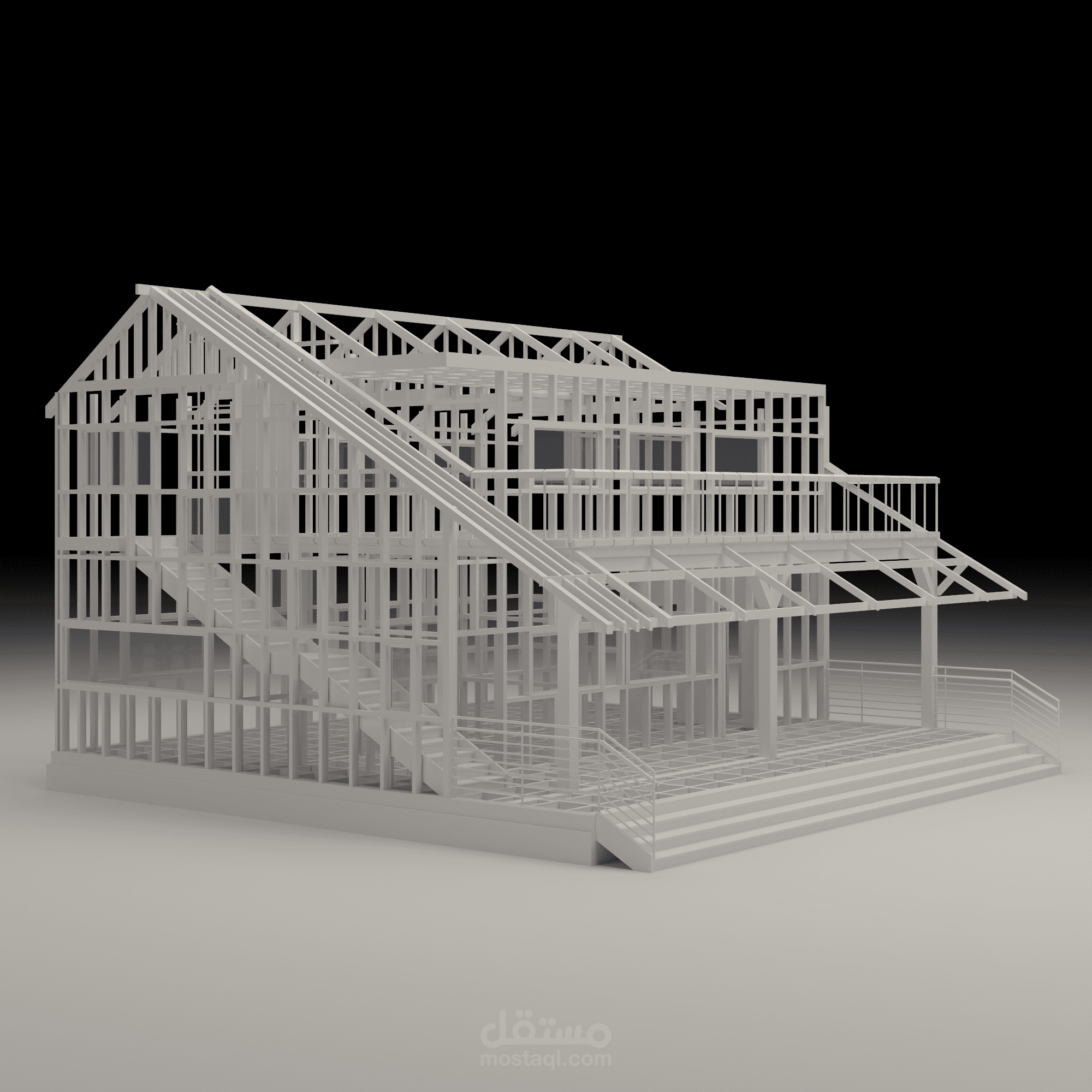 مشروع دراسة هيكلية للمباني الخشبية