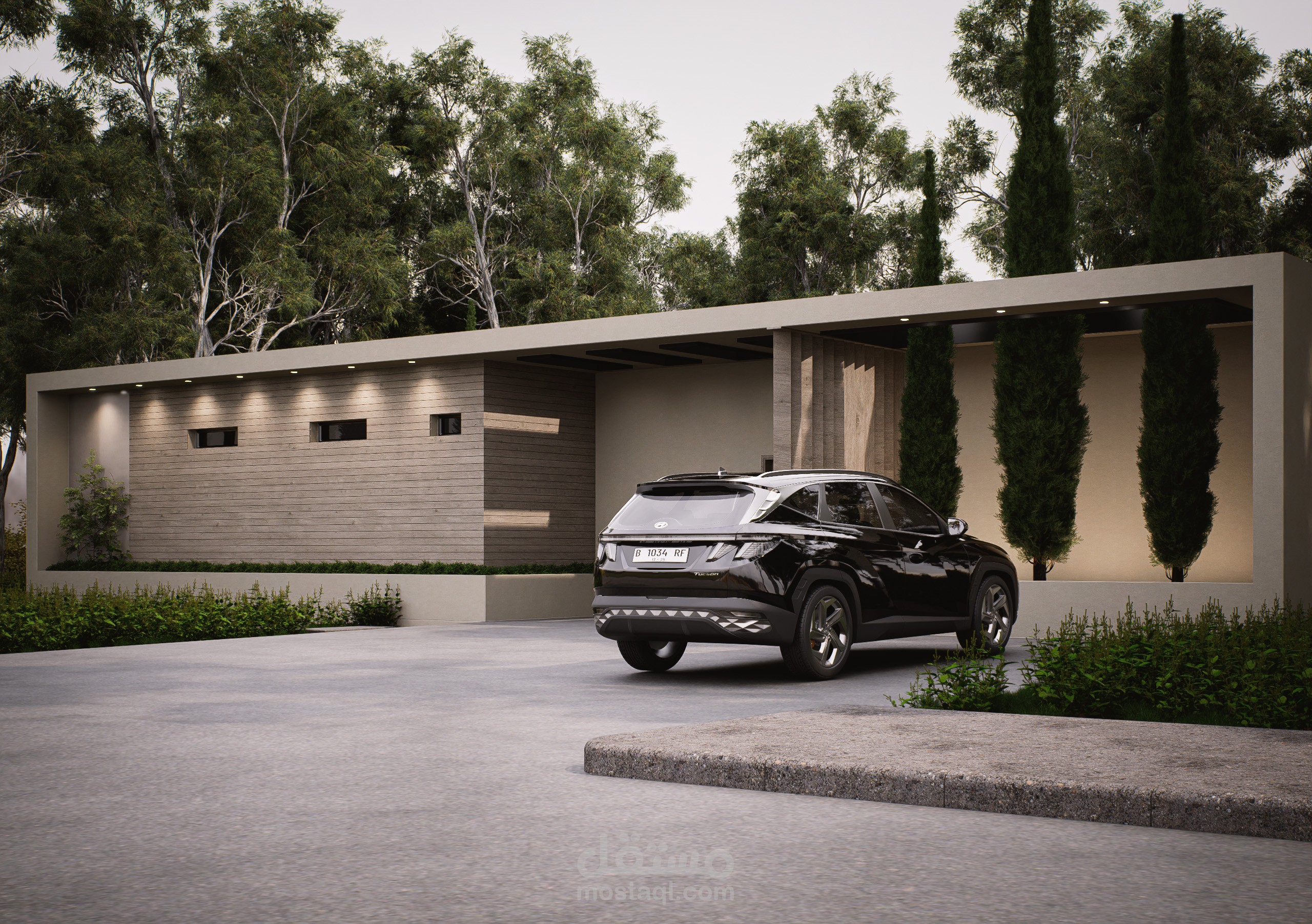 تصميم خارجي عصري لفيلا بأناقة بسيطة