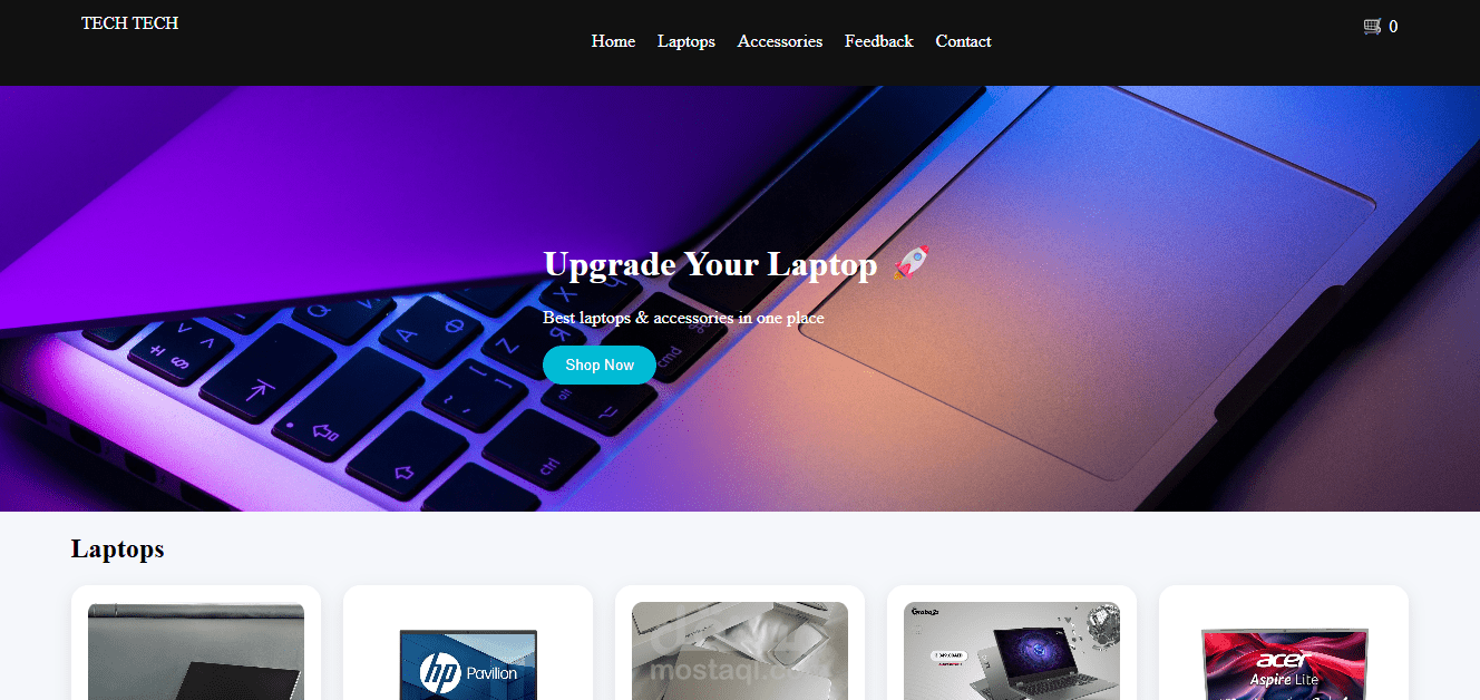 تصميم موقع E-commerce لبيع اللابتوبات (TECH TECH)