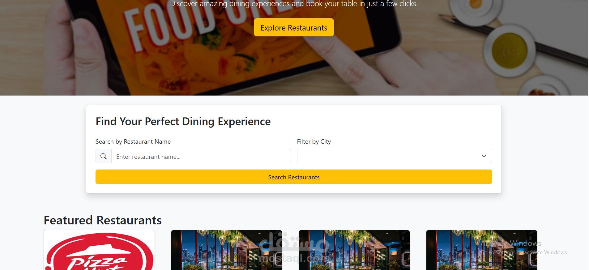 Restaurants in town
