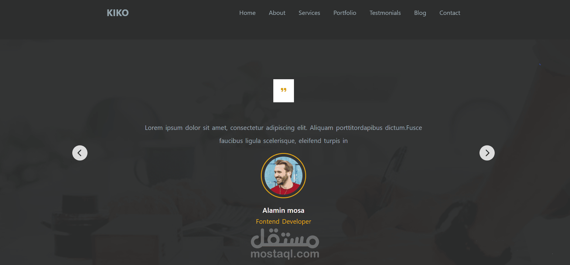 موقع بورتفوليو باستخدام react.js