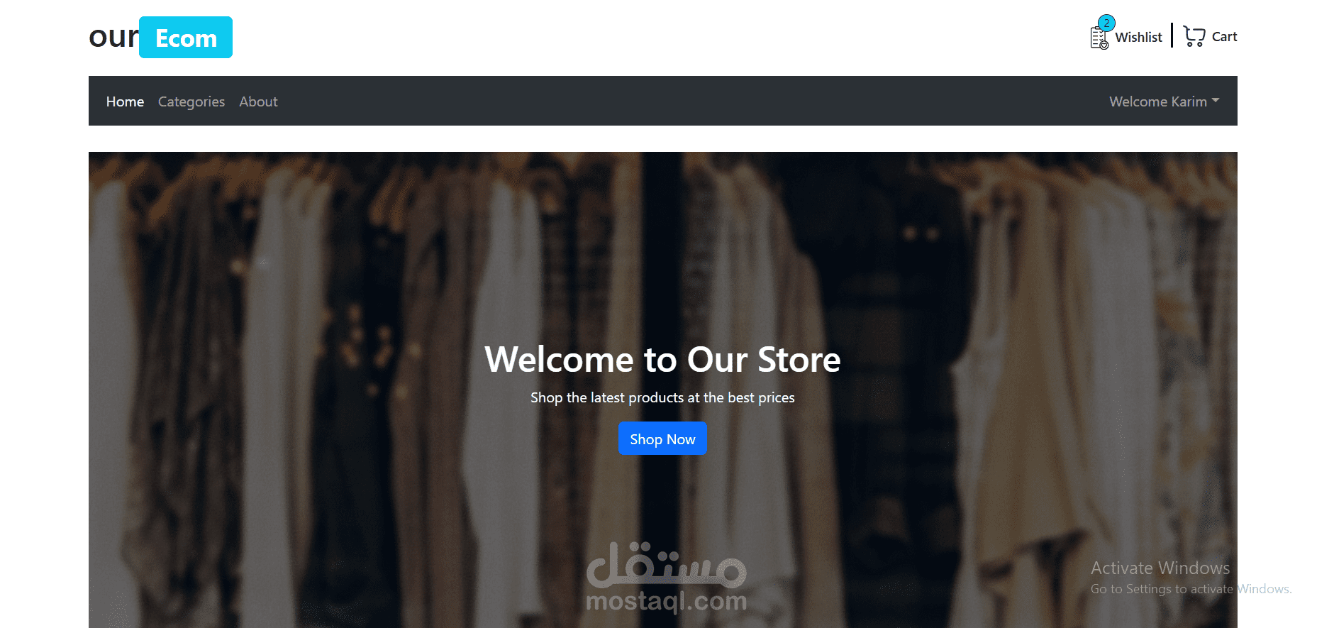 متجر الكتروني متكامل باستخدام React.js
