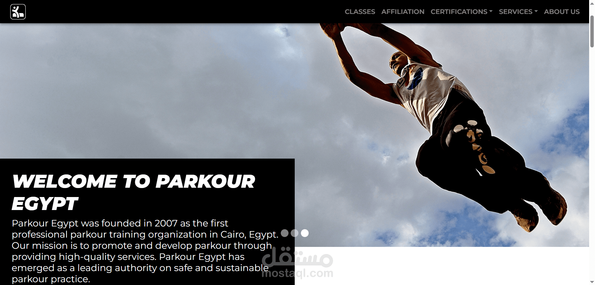 Parkour Egypt website