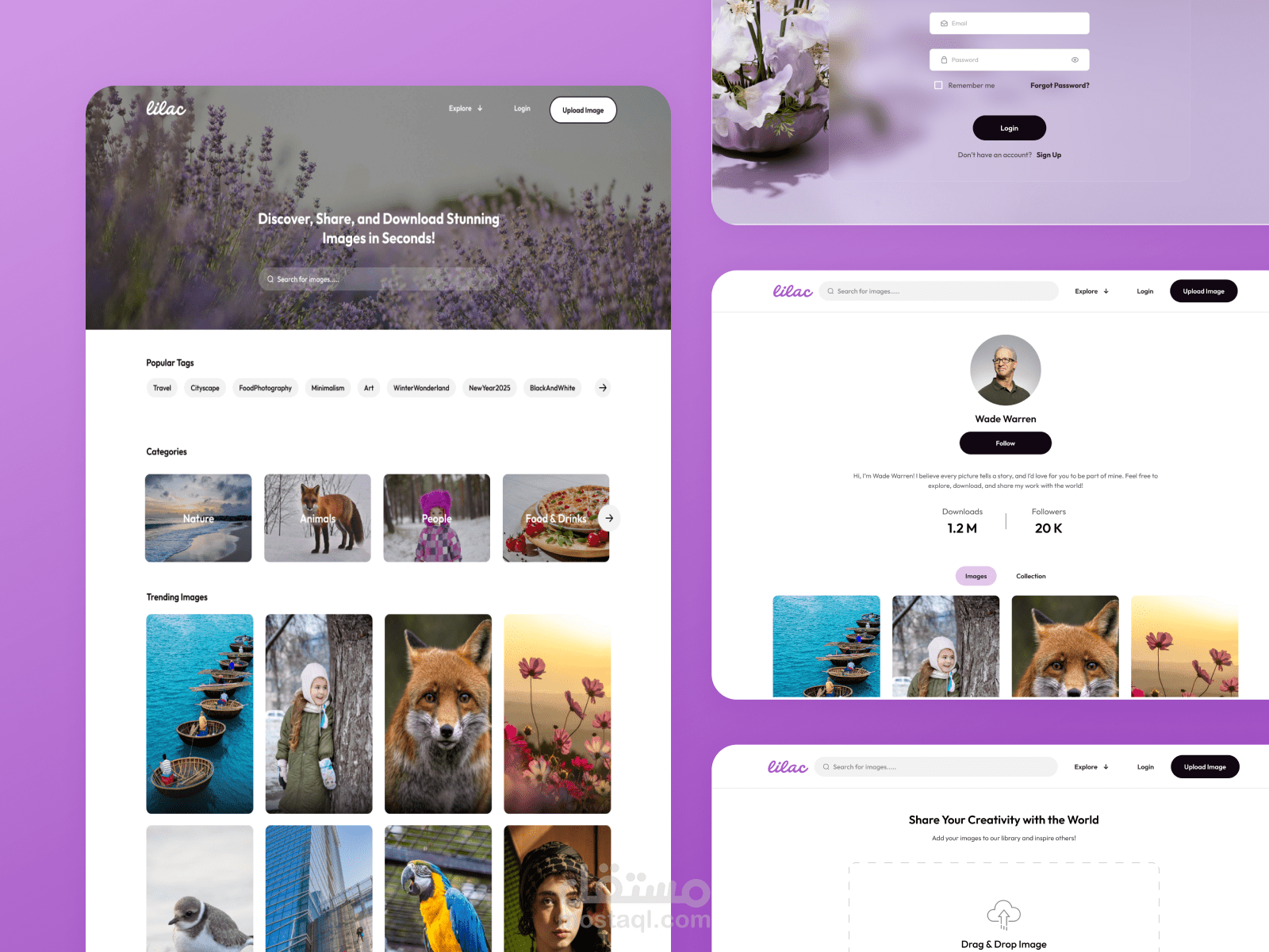 تصميم موقع تحميل ورفع صور Web Design