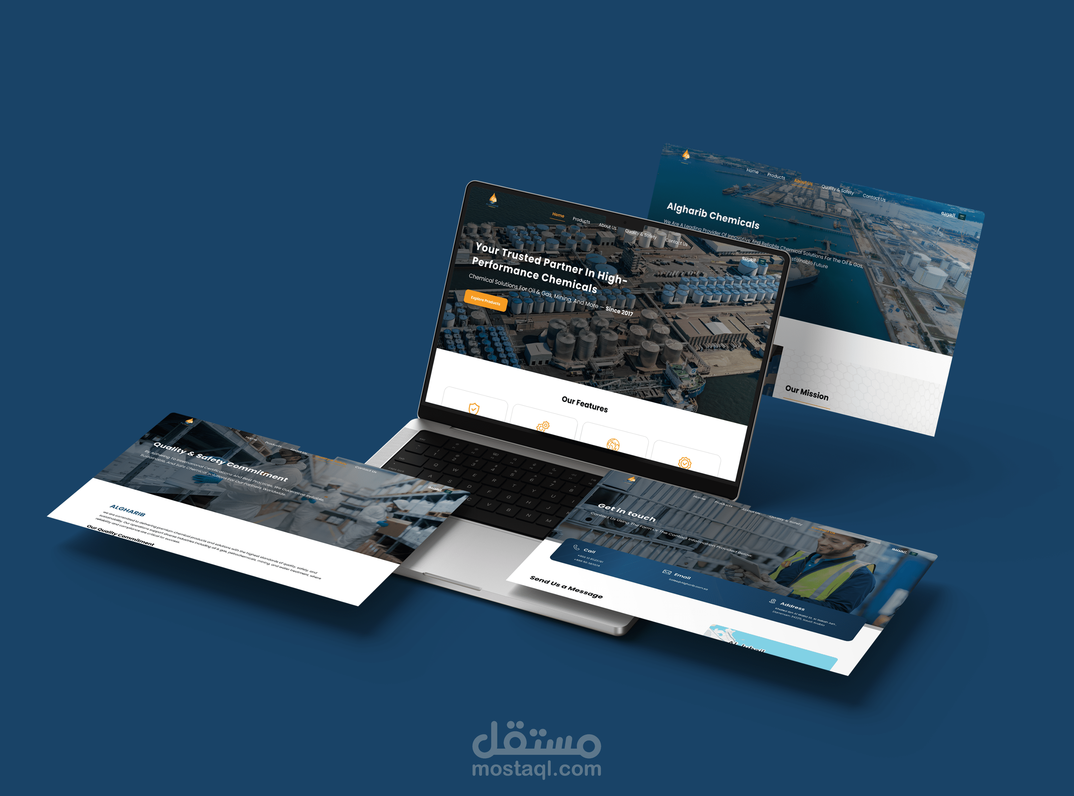 تصميم موقع لشركه  استيراد وتصدير كيماويات (عربي/ انجليزي)
