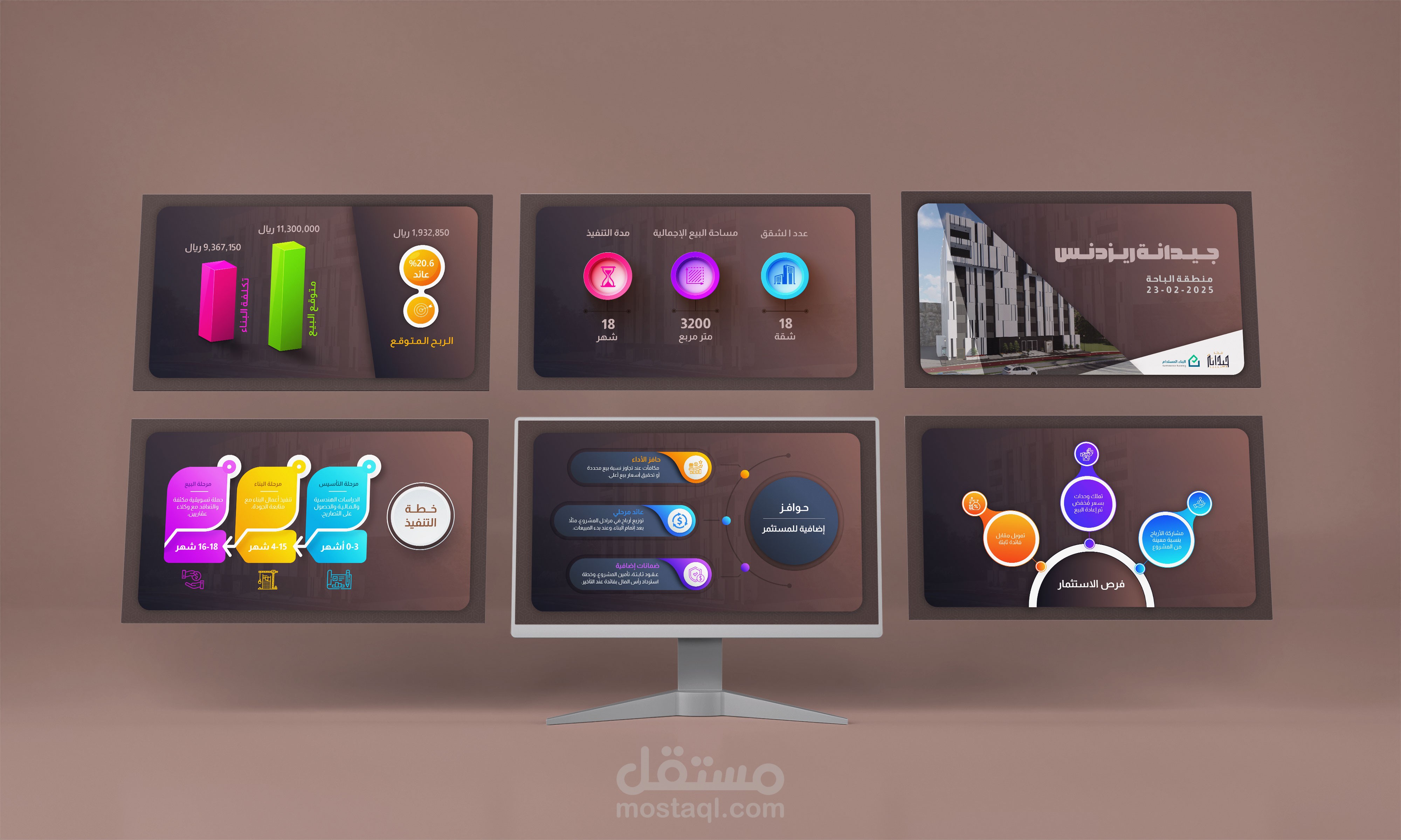 تصميم عرض تقديمي لمشروع استثماري