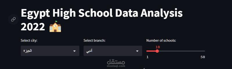 تحليل البيانات لامتحانات الثانوية العامة في مصر (Data Analysis for the High School Final Exams in Egypt)