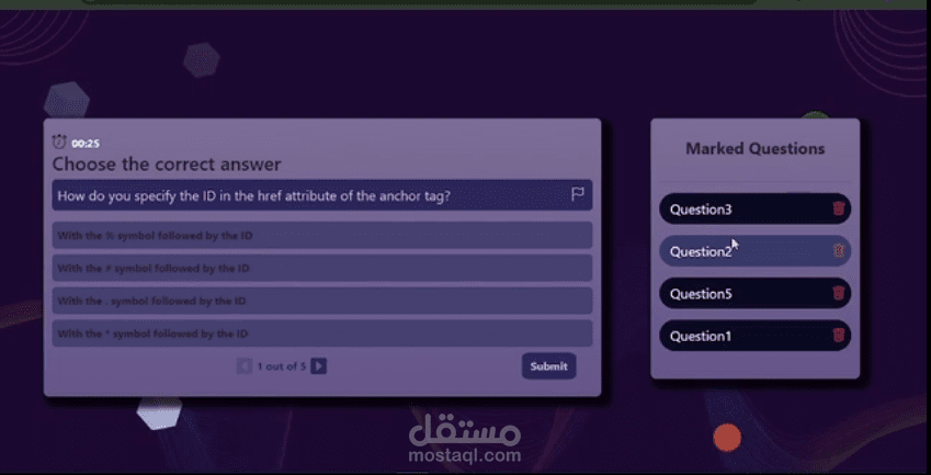 Examination System Interface