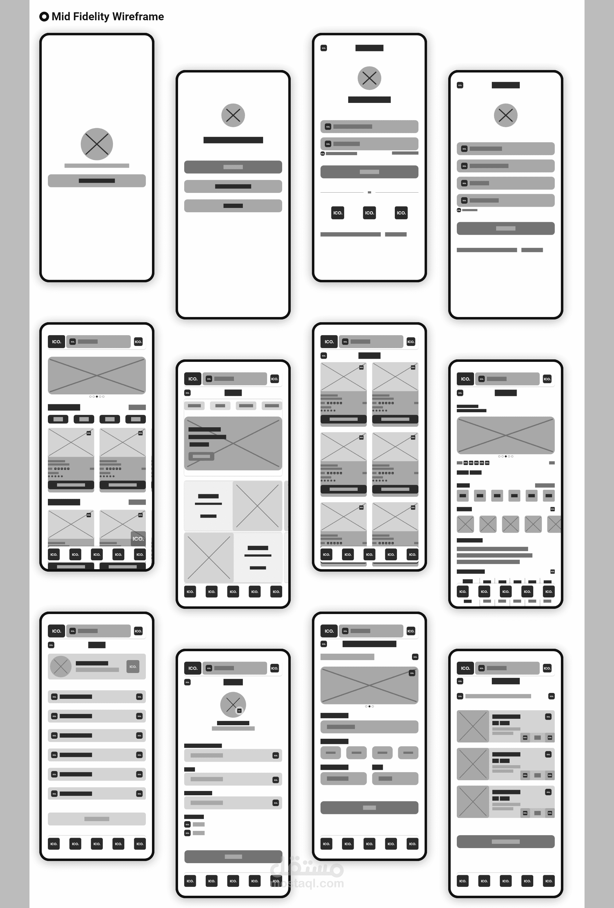 Mid Fidelity Wireframe