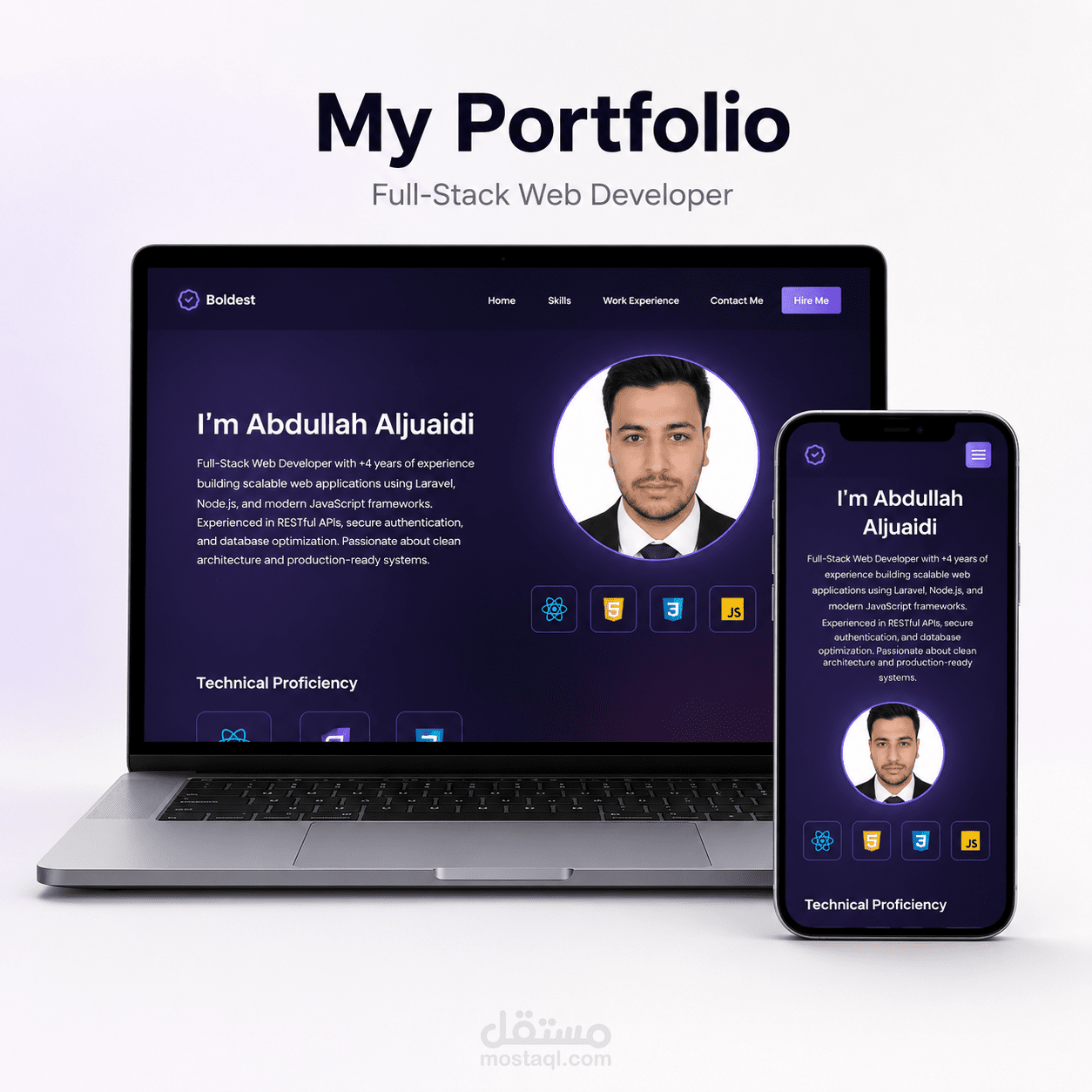 تطوير موقع Portfolio احترافي