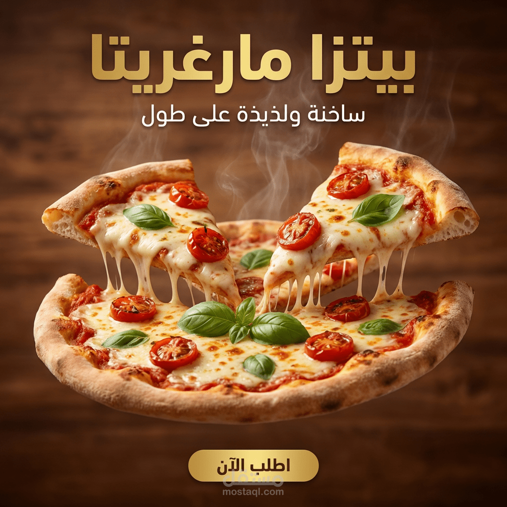 تصميم إعلان سوشيال ميديا جذاب لمطعم إيطالي (Pizza Ad)