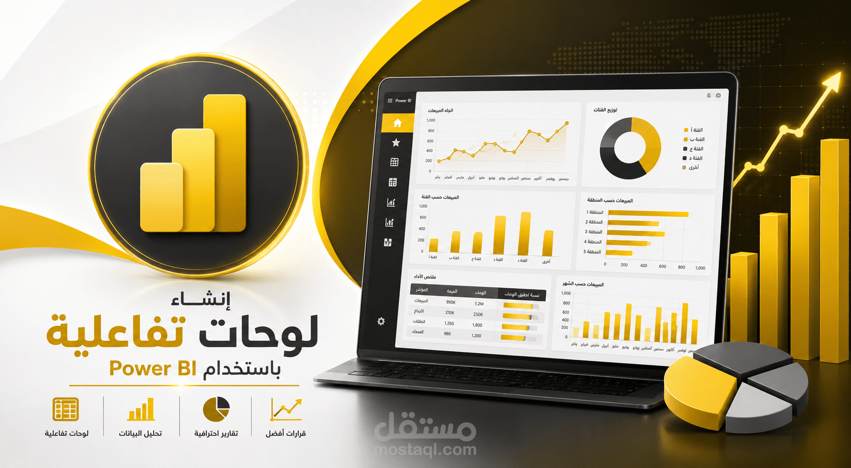 تحليل أداء المبيعات واستخراج الرؤى التجارية باستخدام Power BI