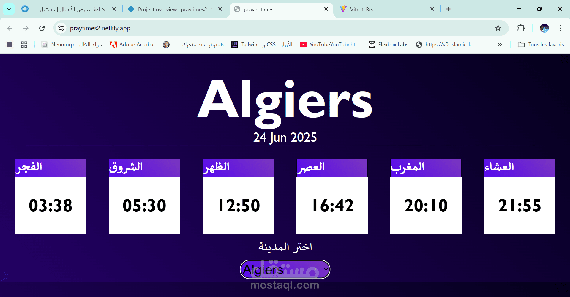 praytimes fo algria