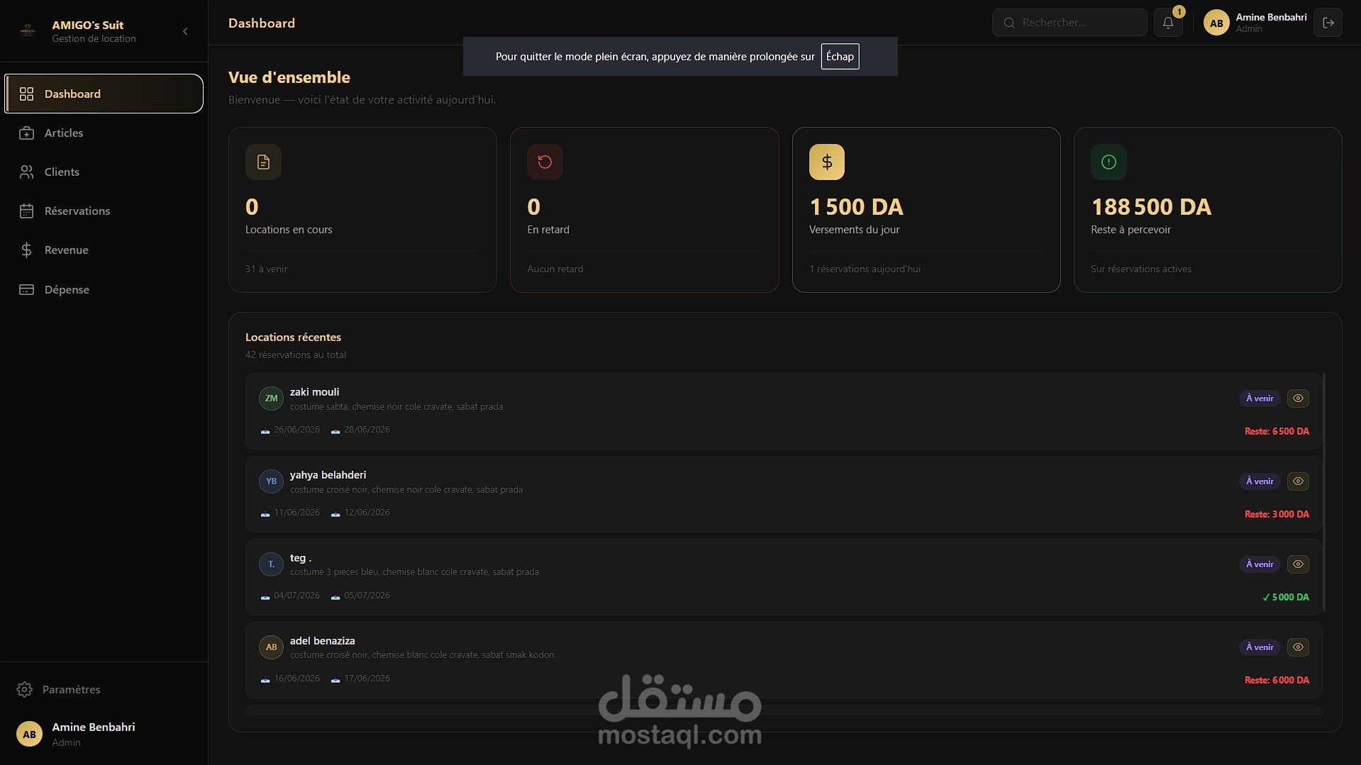 مؤسس ومطور منصة سحابية لإدارة محلات تأجير الأزياء