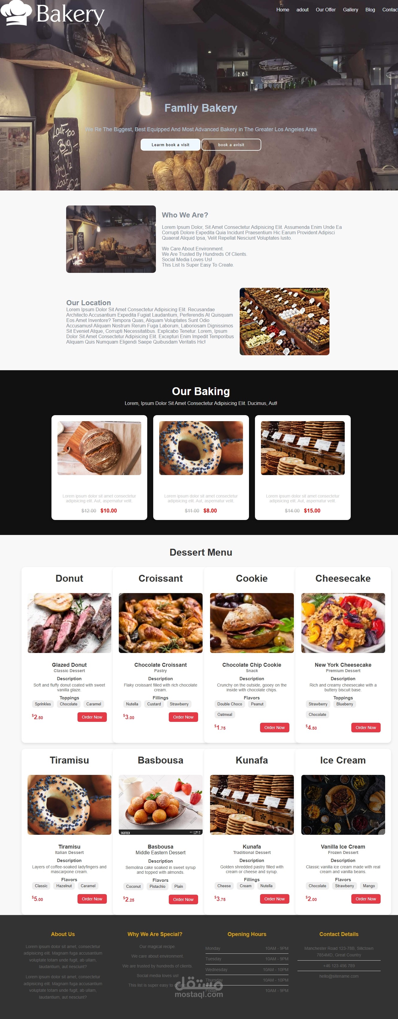 Food restaurant website