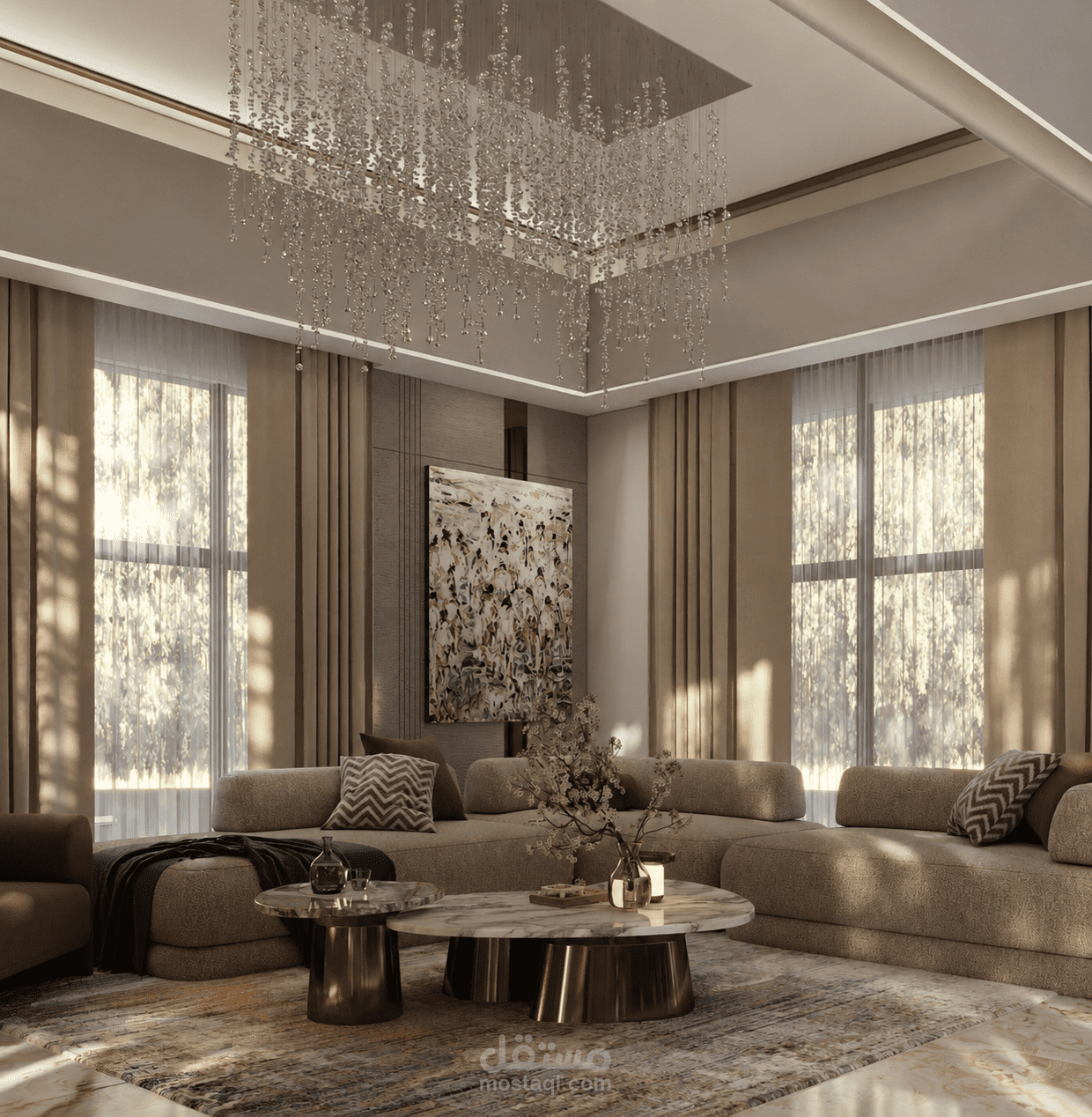 تصميم داخلي لصالة ومدخل