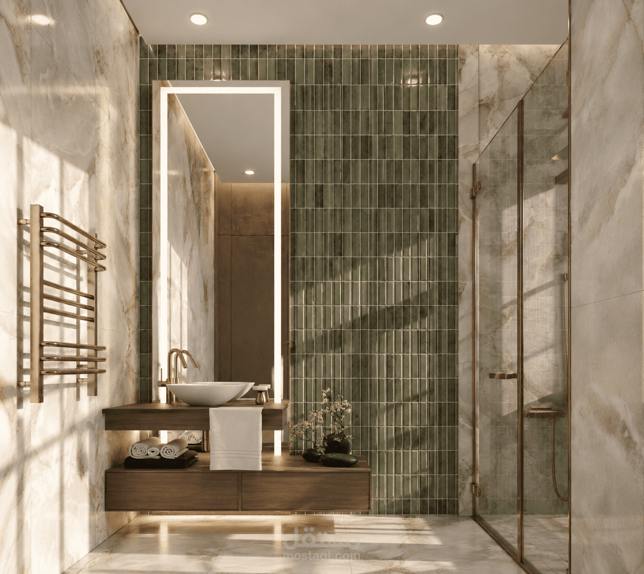 تصميم حمام بطابع عصري