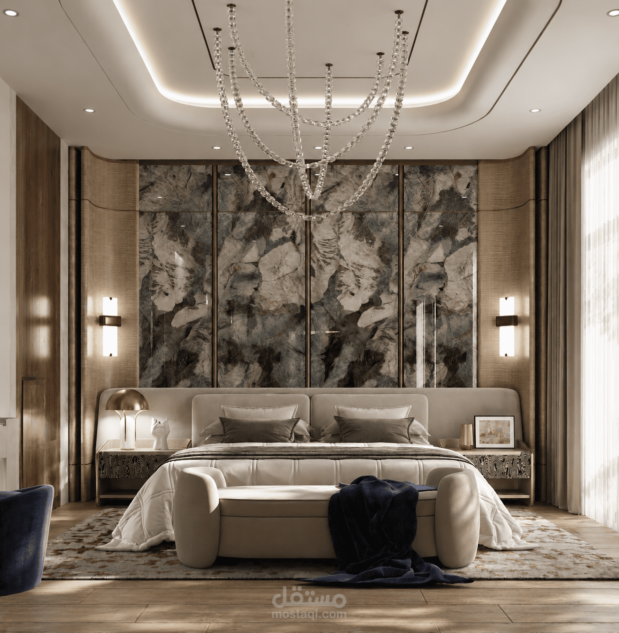 تصميم داخلي لغرفة نوم ماستر