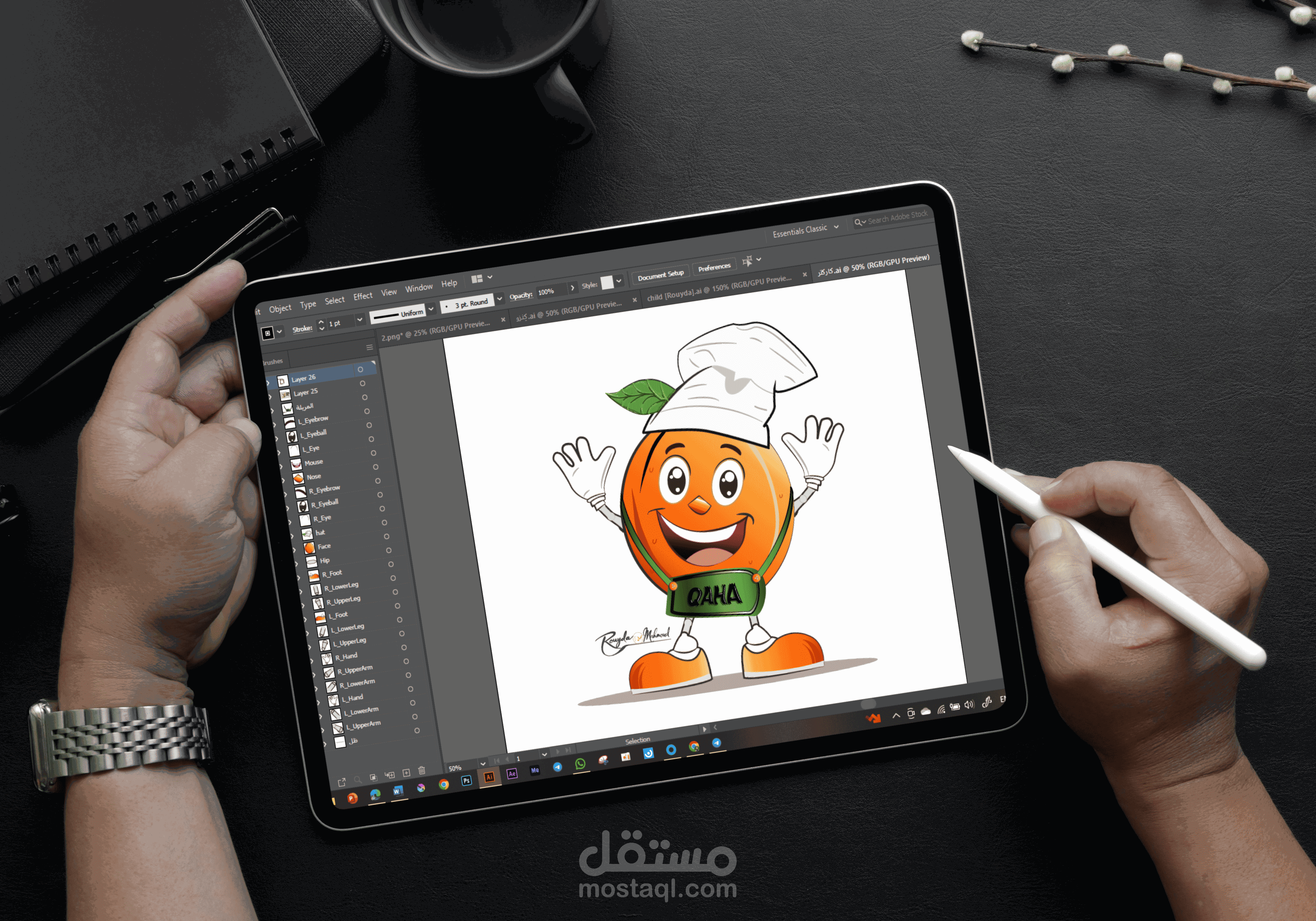 كاركتر بأسلوب كرتوني (Illustration)