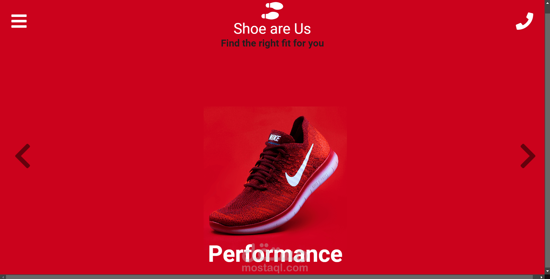 Shoes Shopping webpage