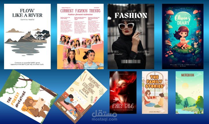 سأقوم بتصميم غلاف كتاب أو كتاب إلكتروني احترافي