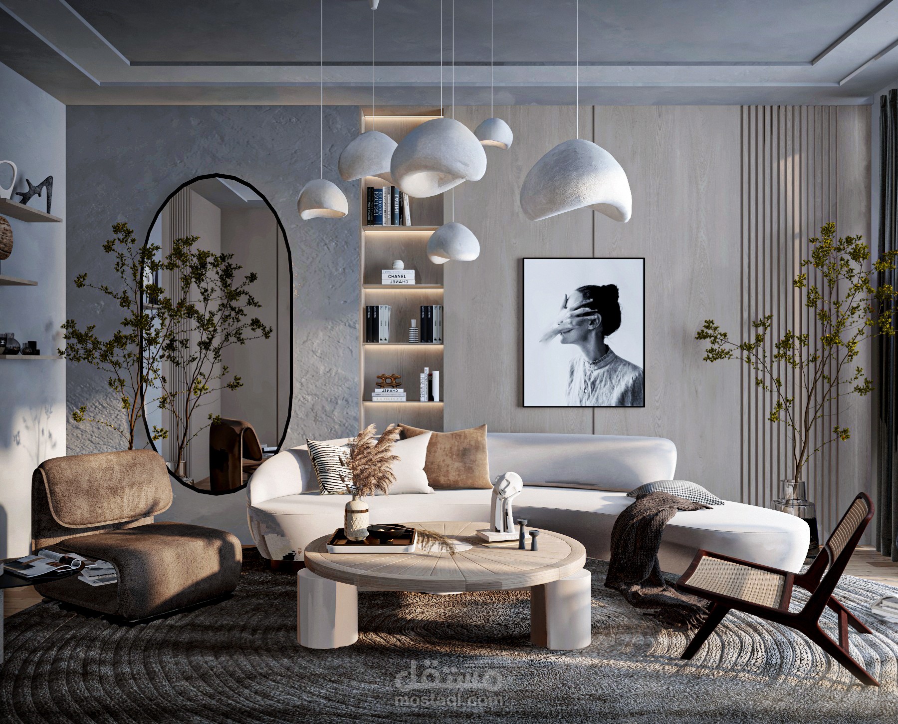 تصميم معماري داخلي لغرفة معيشة