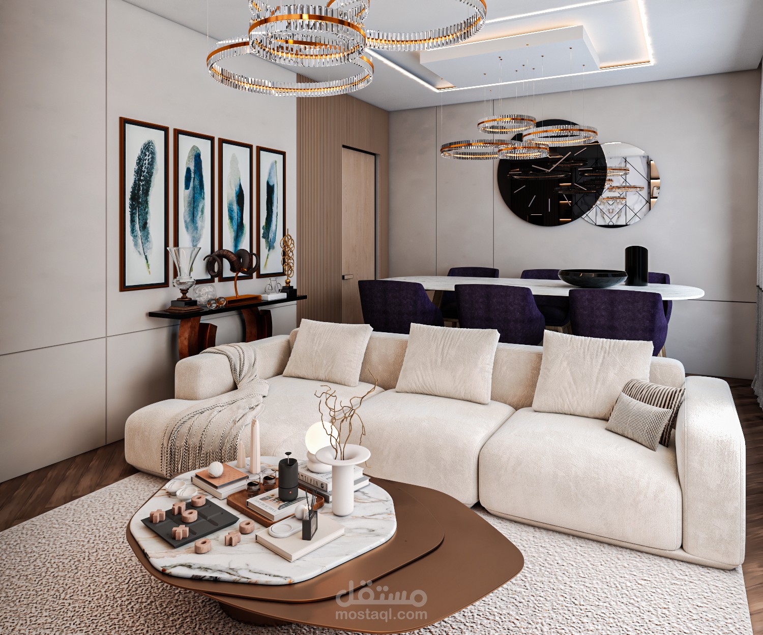 تصميم معماري داخلي لاستديو سكني