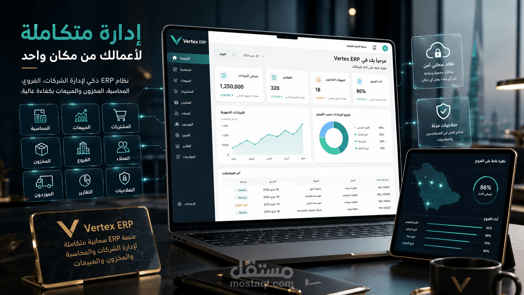 منصة ERP سحابية متكاملة لإدارة الشركات والمحاسبة والمخزون والمبيعات