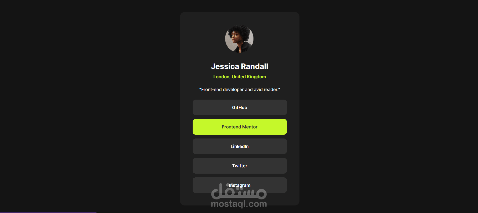 Social links profile landing Page with HTML, CSS